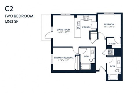 Two Bedroom C2 1063 SF - Resa Long Beach